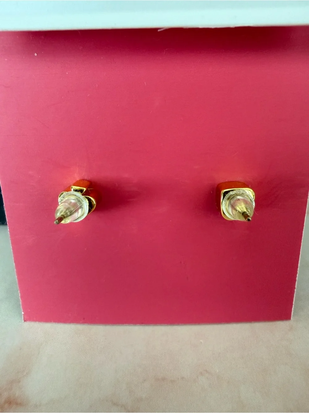 kate spade | Gold Plated & Ivory Floral Studs with Purple Stone Center